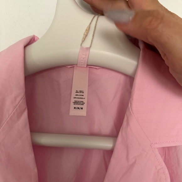 SKIMS POPLIN UNISEX SLEEP SHIRT BABY PINK size M - Picture 6 of 8